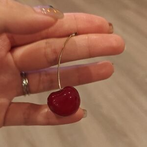 E.M Cherry Red Gold Earrings